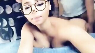 Recording Herself On Snapchat Receiving Dick