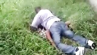 Horny African Couple Couldn't Wait To Get Home