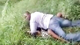 Horny African Couple Couldn't Wait To Get Home