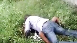 Horny African Couple Couldn't Wait To Get Home