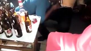 Drunk Hookers Sucking Customer In Bar