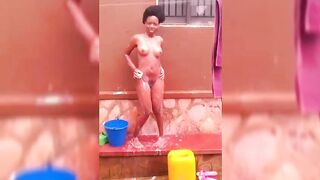 Nigerian Girl Bathing Outside Naked