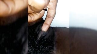 Horny Babe Touching Her Hairy Pussy