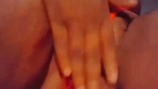 Horny Lady Rubbing Her Pussy