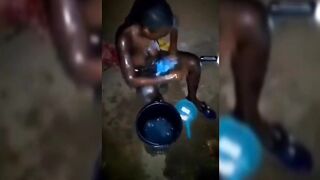 Efia Recorded Bathing Outside