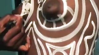 Nigerian Artist Painting Naked Girl