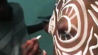 Nigerian Artist Painting Naked Girl