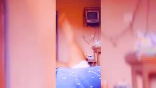 She Fell Down While Recording Her Pussy