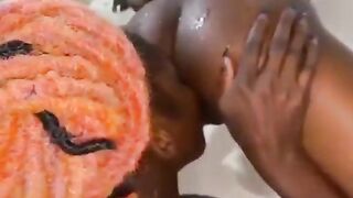 Naughty Girl Licking Cum