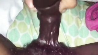 Hairy Pussy Naija Babe Cumming On Dildo