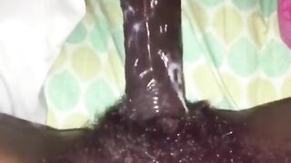 Hairy Pussy Naija Babe Cumming On Dildo