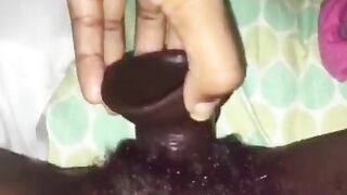 Hairy Pussy Naija Babe Cumming On Dildo