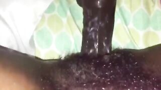 Hairy Pussy Naija Babe Cumming On Dildo