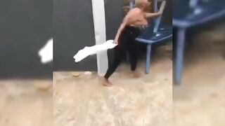 Lady Gets High And Goes Topless