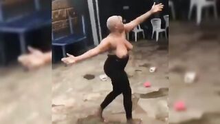 Lady Gets High And Goes Topless