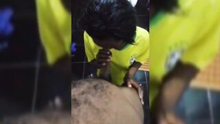 Delivery Girl Sucking My Dick In Bathroom