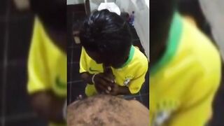 Delivery Girl Sucking My Dick In Bathroom