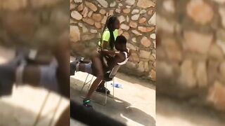 Unilag Girl Abisola Riding Boyfriend Outside