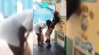 Tema Lady Sucking Laborer Outside
