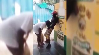 Tema Lady Sucking Laborer Outside