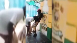 Tema Lady Sucking Laborer Outside