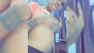 Horny Asaba Girl Feeling Her Boobs
