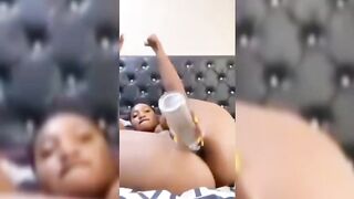 Cynthia Satisfying Herself With Fanta Bottle