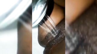 Horny Babe Showering Her Pussy