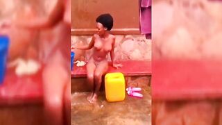 Uniben Girl Stacy Bathing Outside