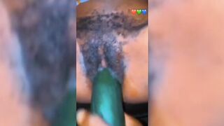 Huge Cucumber To Satisfy Her Pussy