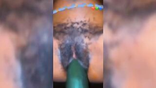 Huge Cucumber To Satisfy Her Pussy