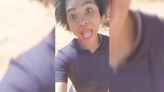 Kenyan Babe Flashing Her Tits