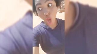 Kenyan Babe Flashing Her Tits
