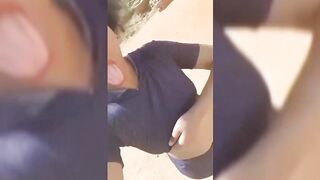 Kenyan Babe Flashing Her Tits