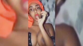 Halima Pressing Her Boobs