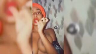 Halima Pressing Her Boobs