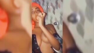 Halima Pressing Her Boobs