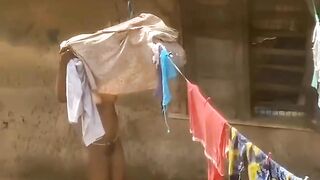 My Neighbor Bathing Outside