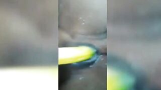 Freaky Kenyan Girl Playing With Banana