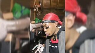 BBC Deepthroat Made Him Cum Quick